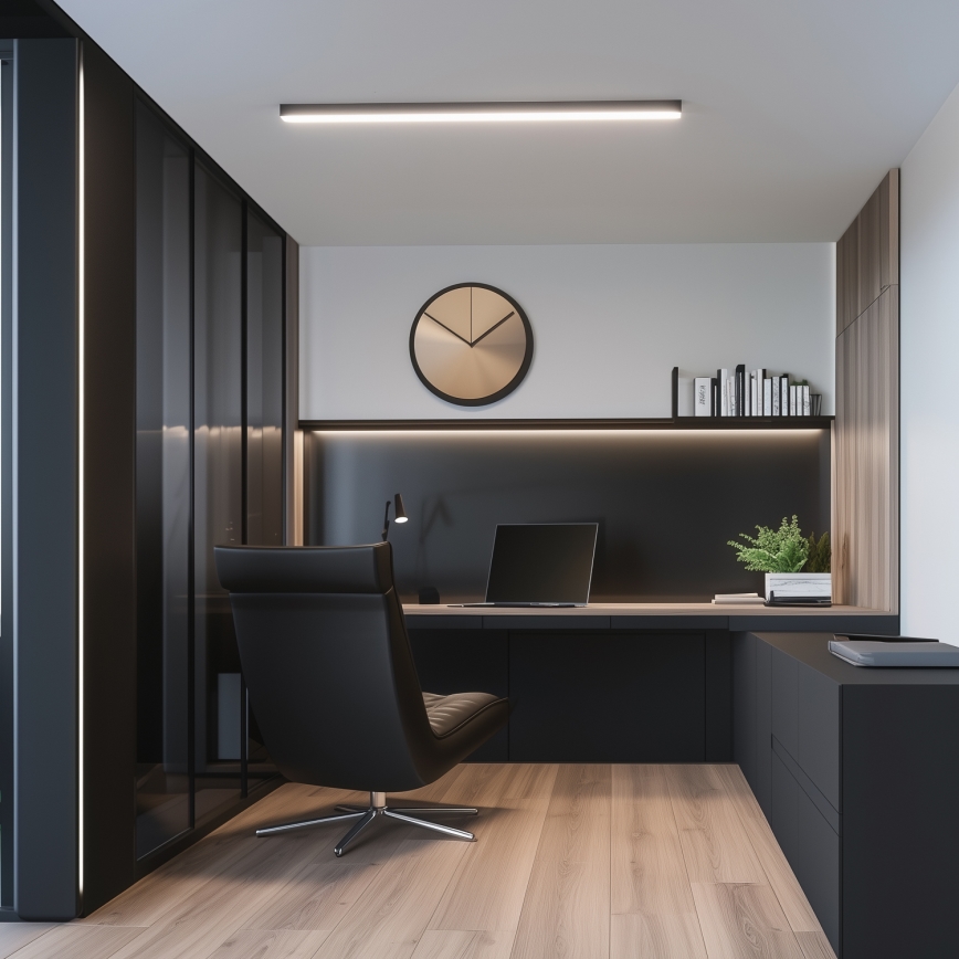 Brilagi - Plafoniera LED da soffitto a montaggio superficiale FULLDAY LED/20/30/40W/230V 2700/4000/6000K 120 cm UGR19 nero