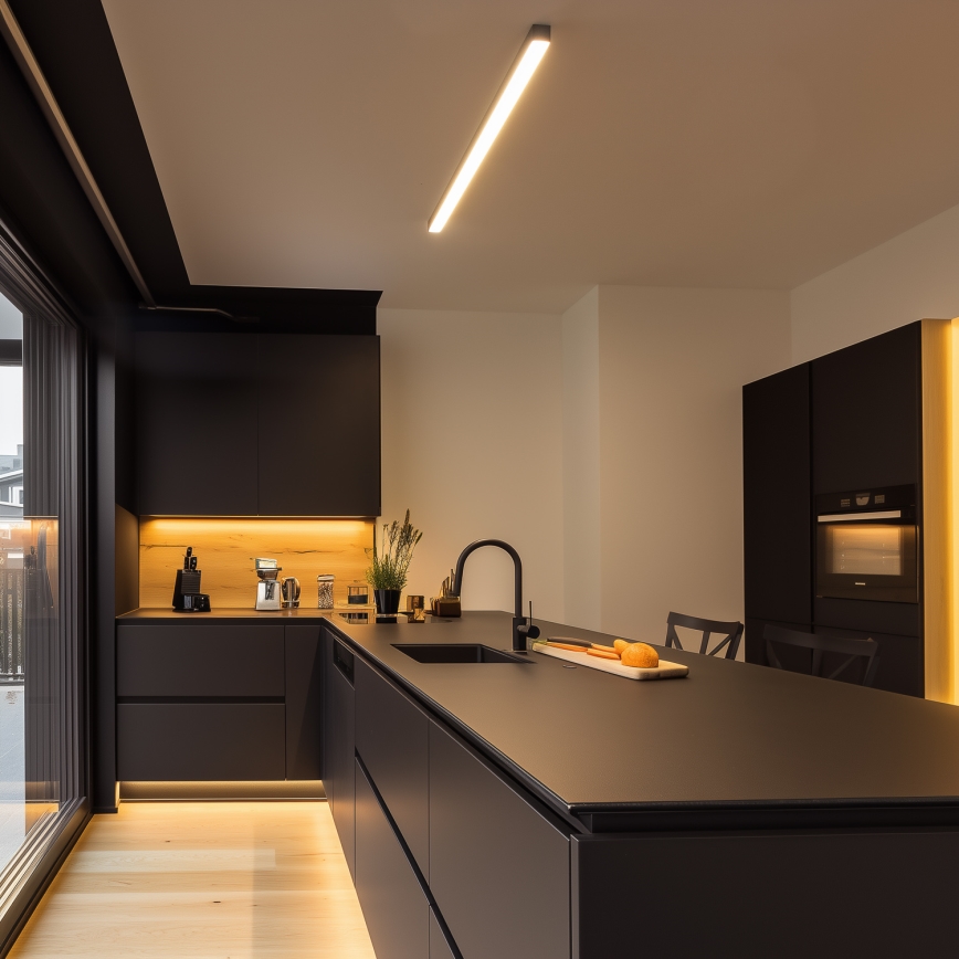 Brilagi - Plafoniera LED da soffitto a montaggio superficiale FULLDAY LED/20/30/40W/230V 2700/4000/6000K 120 cm UGR19 nero
