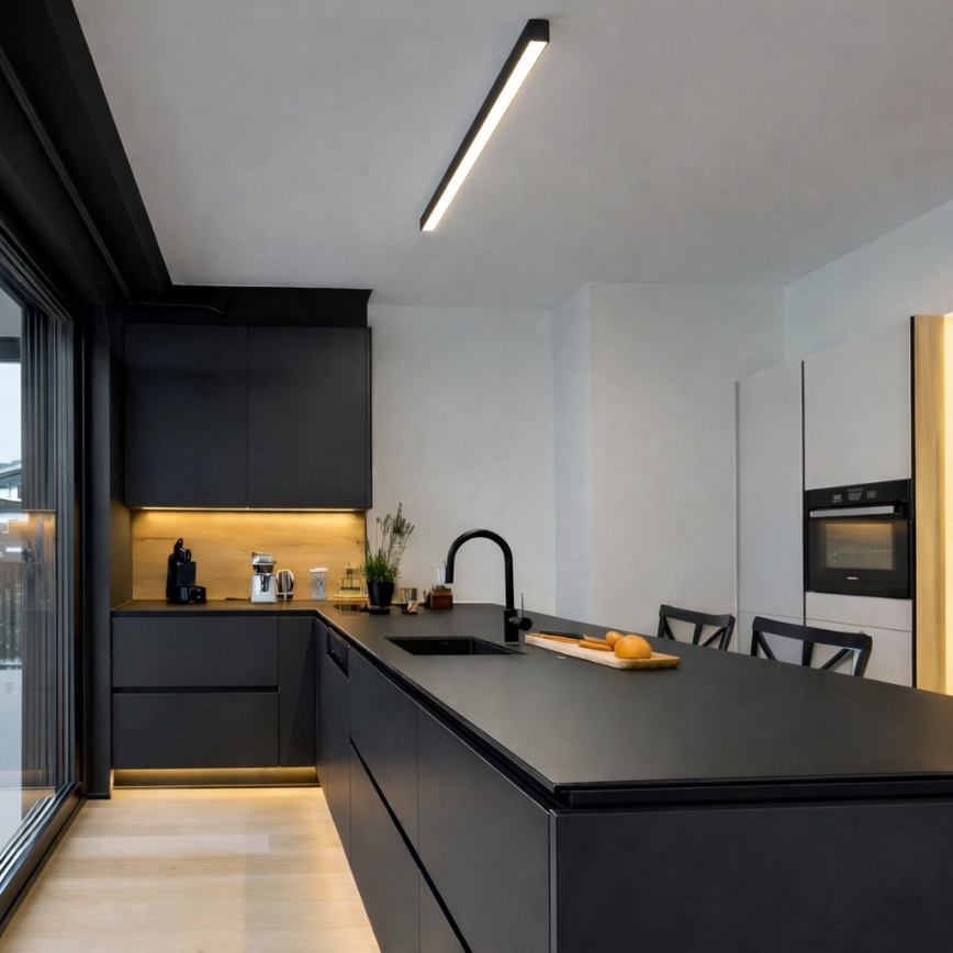 Brilagi - Plafoniera LED da soffitto a montaggio superficiale FULLDAY LED/20/30/40W/230V 2700/4000/6000K 120 cm UGR19 nero