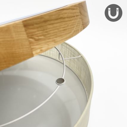 Brilagi - Plafoniera LED BELLADONNA LED/36W/230V diametro 40 cm crema/rovere