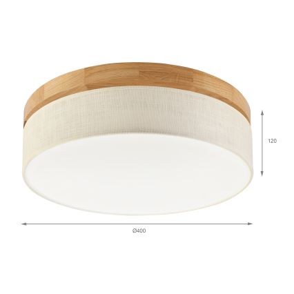 Brilagi - Plafoniera LED BELLADONNA LED/36W/230V diametro 40 cm crema/rovere