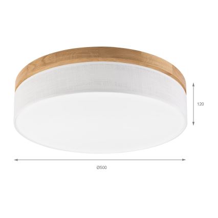 Brilagi - Plafoniera LED BELLADONNA LED/36W/230V Ø 50 cm bianco/rovere