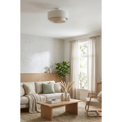 Brilagi - Plafoniera LED BOHO ECO 1xE27/10W/230V diam. 40 cm crema