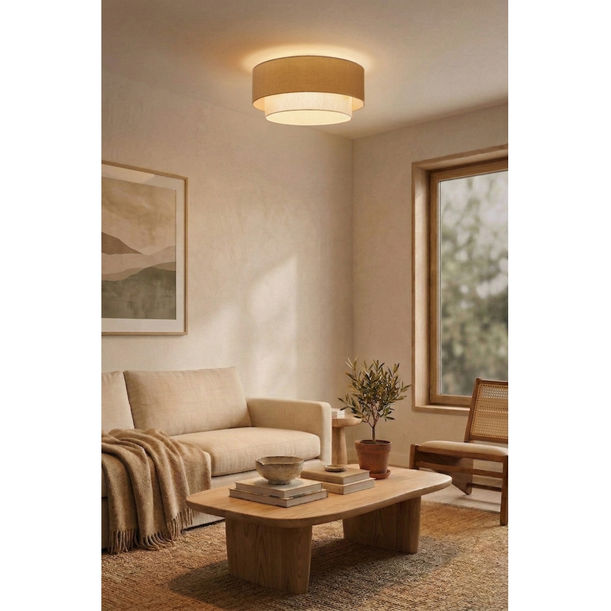 Brilagi - Plafoniera LED BOHO ECO 1xE27/10W/230V Ø 40 cm beige/crema