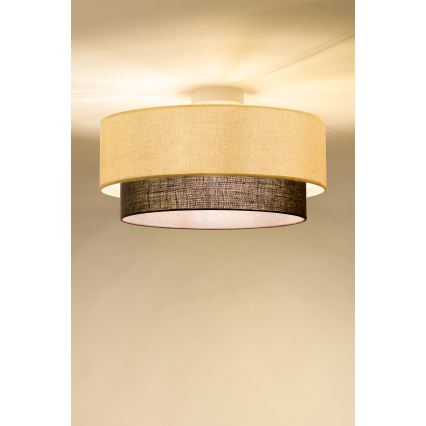 Brilagi - Plafoniera LED BOHO STYLE 1xE27/15W/230V Ø 40 cm crema/marrone