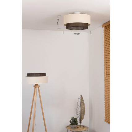 Brilagi - Plafoniera LED BOHO STYLE 1xE27/15W/230V Ø 40 cm crema/marrone