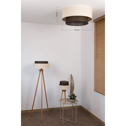 Brilagi - Plafoniera LED BOHO STYLE 3xE27/15W/230V Ø 60 cm crema/marrone