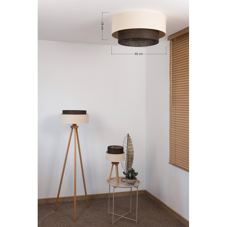 Brilagi - Plafoniera LED BOHO STYLE 3xE27/15W/230V Ø 60 cm crema/marrone