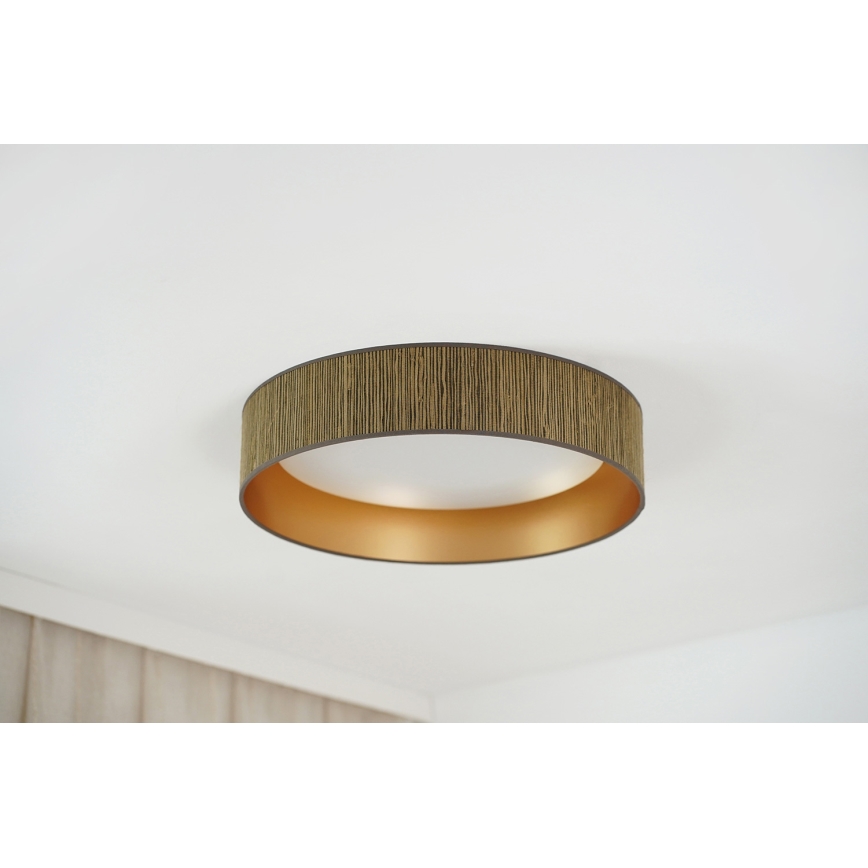 Brilagi - Plafoniera LED BOSTON ROLLER LED/24W/230V diametro 45 cm paglia marrone/oro