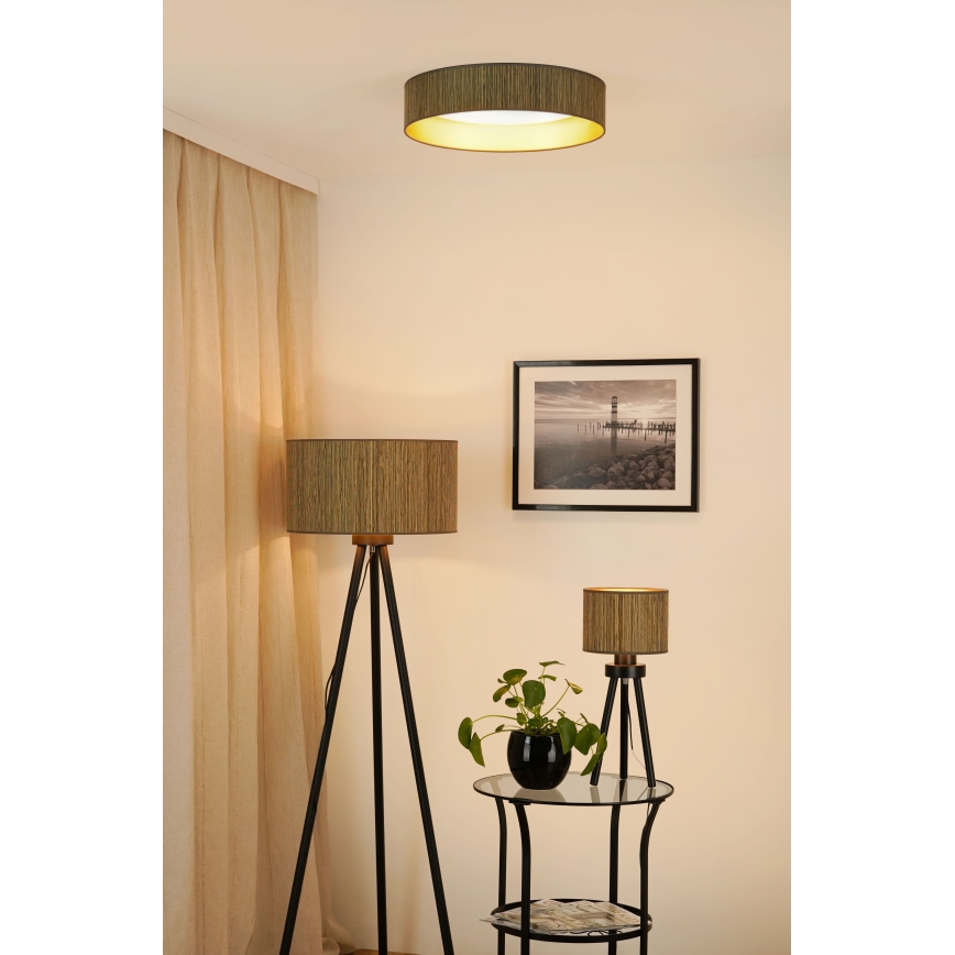 Brilagi - Plafoniera LED BOSTON ROLLER LED/24W/230V diametro 45 cm paglia marrone/oro