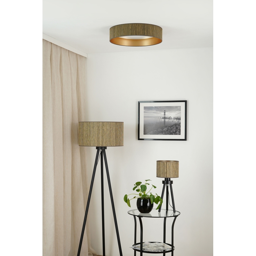 Brilagi - Plafoniera LED BOSTON ROLLER LED/24W/230V diametro 45 cm paglia marrone/oro