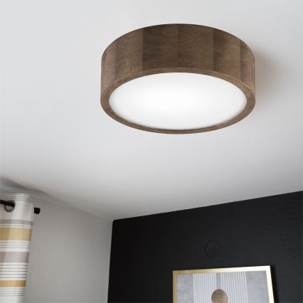 Brilagi - Plafoniera LED CARVALHO 1xE27/15W/230V, finitura rovere/noce, Ø 27 cm