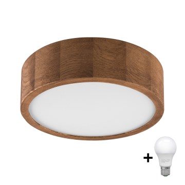 Brilagi - Plafoniera LED CARVALHO 1xE27/60W/230V quercia ciliegio diametro 27 cm