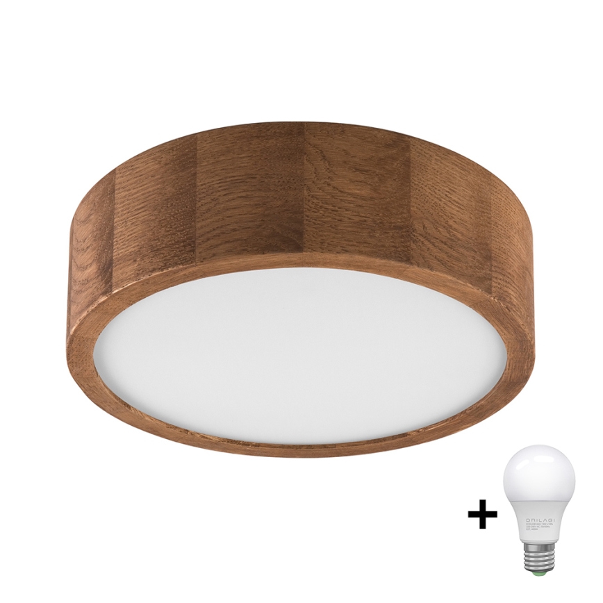 Brilagi - Plafoniera LED CARVALHO 1xE27/60W/230V quercia ciliegio diametro 27 cm