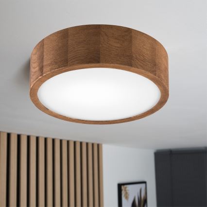 Brilagi - Plafoniera LED CARVALHO 1xE27/60W/230V quercia ciliegio diametro 27 cm