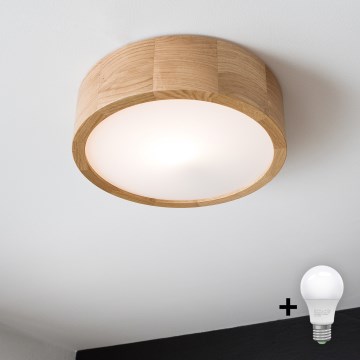 Brilagi - Plafoniera LED CARVALHO 1xE27/60W/230V quercia diametro 27,5 cm