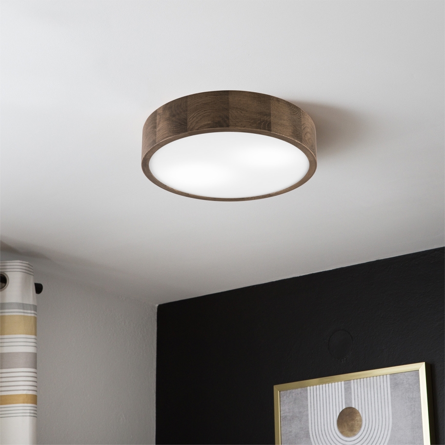 Brilagi - Plafoniera LED CARVALHO 2xE27/15W/230V, finitura rovere/noce, Ø 37 cm