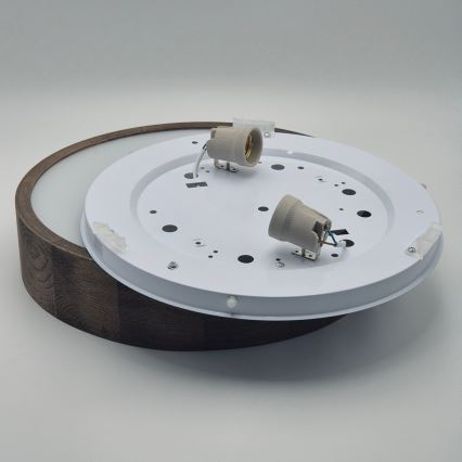 Brilagi - Plafoniera LED CARVALHO 2xE27/15W/230V, finitura rovere/noce, Ø 37 cm
