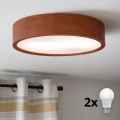 BRILAGI - Plafoniera LED CARVALHO 2xE27/15W/230V rovere ciliegio, diam. 37 cm