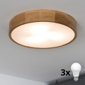 BRILAGI - Plafoniera LED CARVALHO 3xE27/15W/230V rovere Ø 47,5 cm