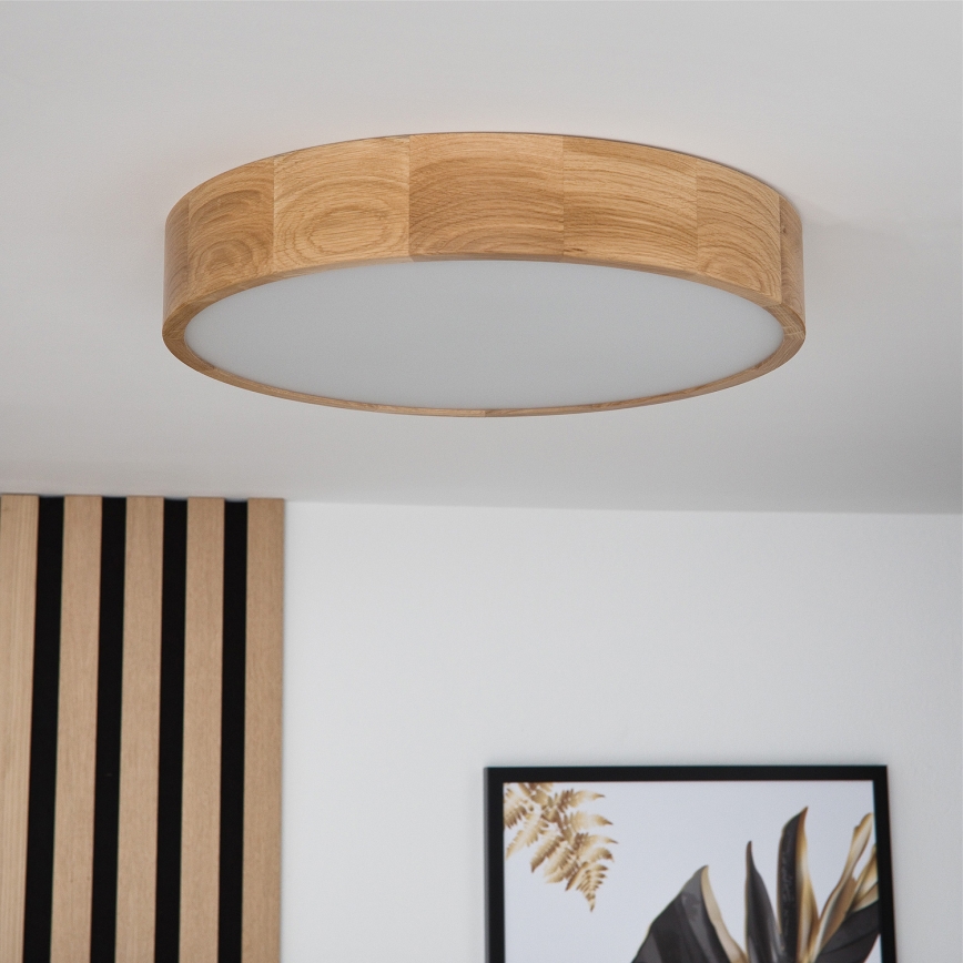 Brilagi - Plafoniera LED CARVALHO 3xE27/15W/230V rovere Ø 47,5 cm