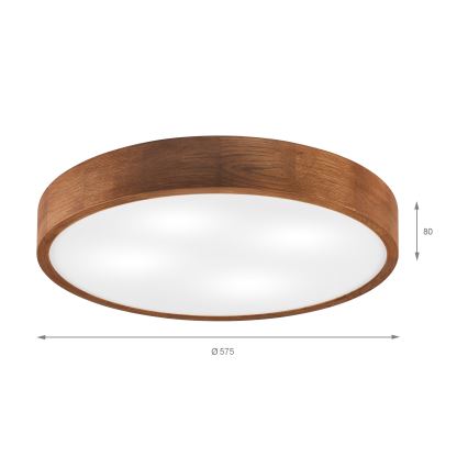 Brilagi - Plafoniera LED CARVALHO 4xE27/60W/230V finitura rovere ciliegio Ø 57,5 cm