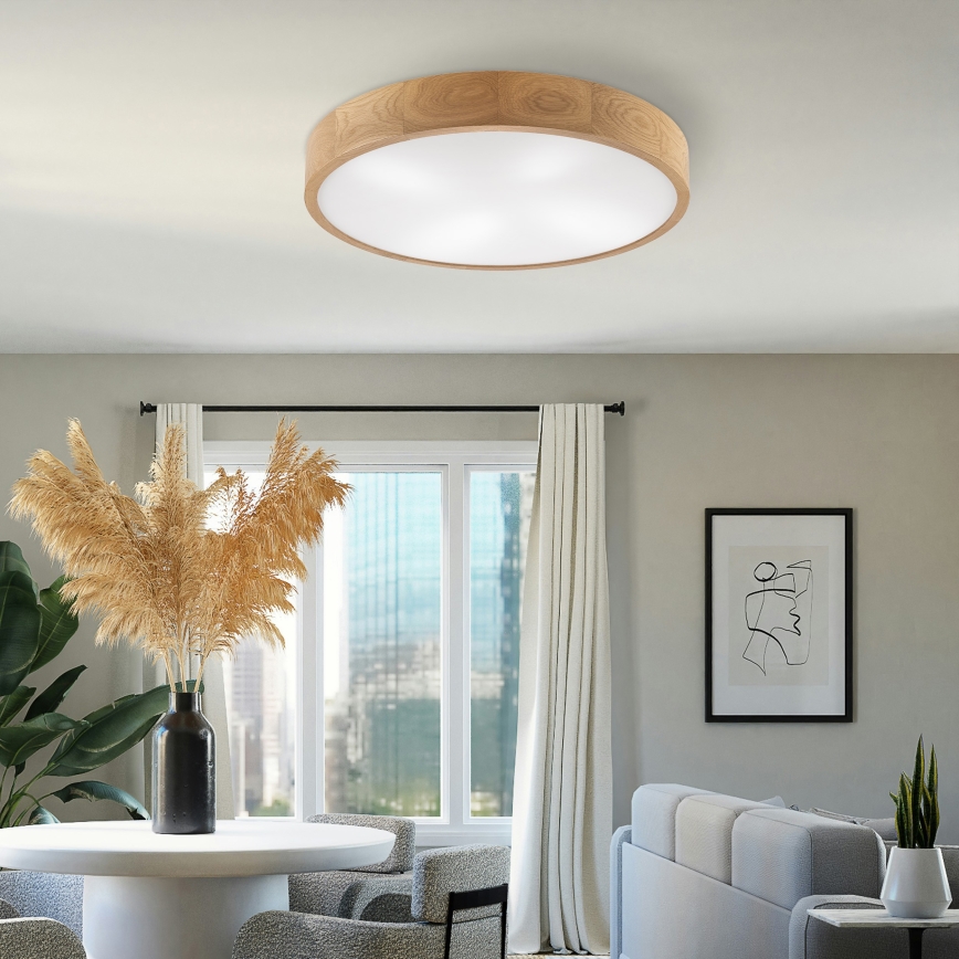 Brilagi - Plafoniera LED CARVALHO 4xE27/60W/230V rovere Ø 57,5 cm