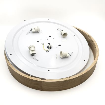 Brilagi - Plafoniera LED CARVALHO 4xE27/60W/230V rovere Ø 57,5 cm