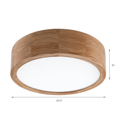 Brilagi - Plafoniera LED CARVALHO LED/20W/230V rovere Ø 27,5 cm