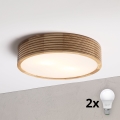 BRILAGI - Plafoniera LED CARVALHO MODERN 2xE27/60W/230V Ø 37,5 cm rovere