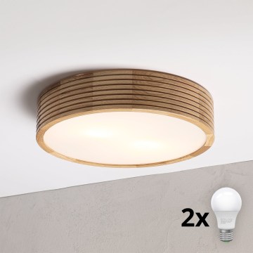 Brilagi - Plafoniera LED CARVALHO MODERN 2xE27/60W/230V Ø 37,5 cm rovere