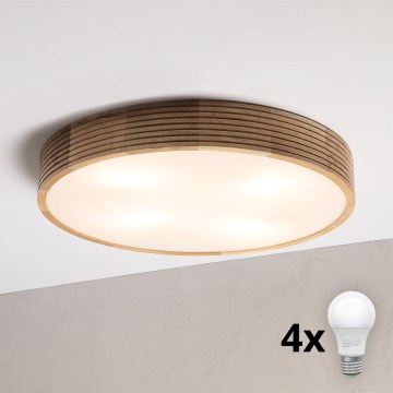 Brilagi - Plafoniera LED CARVALHO MODERN 4xE27/60W/230V rovere Ø 57,5 cm
