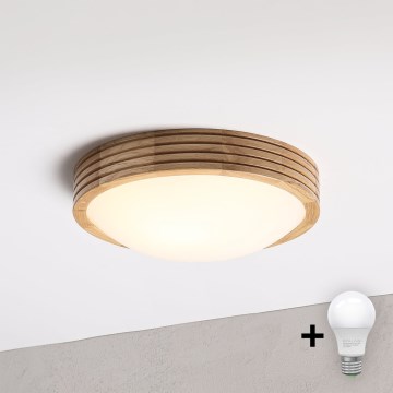 Brilagi - Plafoniera LED CARVALHO MODERN SLIM 1xE27/60W/230V Ø 27,5 cm rovere