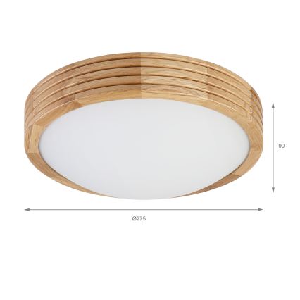Brilagi - Plafoniera LED CARVALHO MODERN SLIM 1xE27/60W/230V Ø 27,5 cm rovere