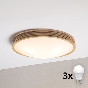 Brilagi - Plafoniera LED CARVALHO MODERN SLIM 3xE27/60W/230V Ø 47,5 cm rovere