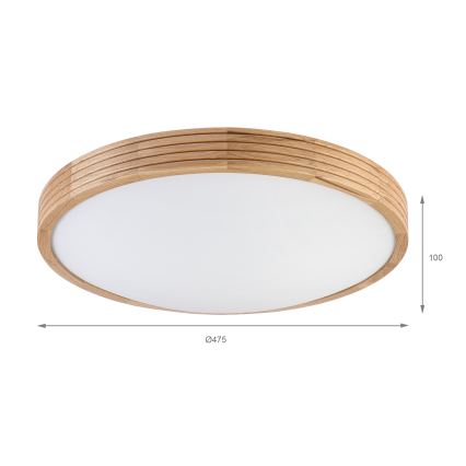 Brilagi - Plafoniera LED CARVALHO MODERN SLIM 3xE27/60W/230V Ø 47,5 cm rovere