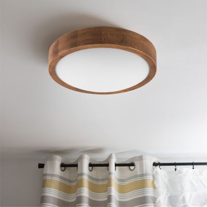 Brilagi - Plafoniera LED CARVALHO SLIM 1xE27/15W/230V rovere ciliegio Ø 27 cm