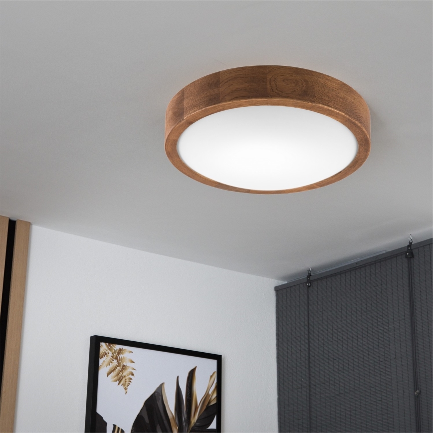 Brilagi - Plafoniera LED CARVALHO SLIM 1xE27/15W/230V rovere ciliegio Ø 27 cm