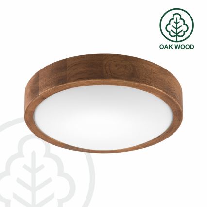 Brilagi - Plafoniera LED CARVALHO SLIM 1xE27/15W/230V rovere ciliegio Ø 27 cm