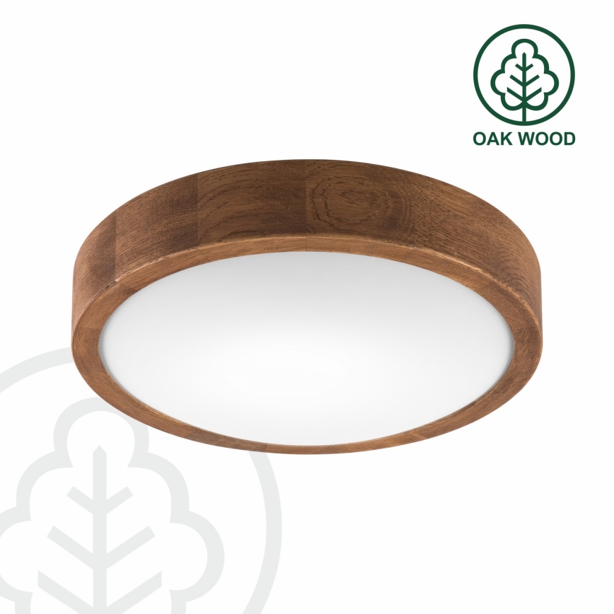 Brilagi - Plafoniera LED CARVALHO SLIM 1xE27/15W/230V rovere ciliegio Ø 27 cm