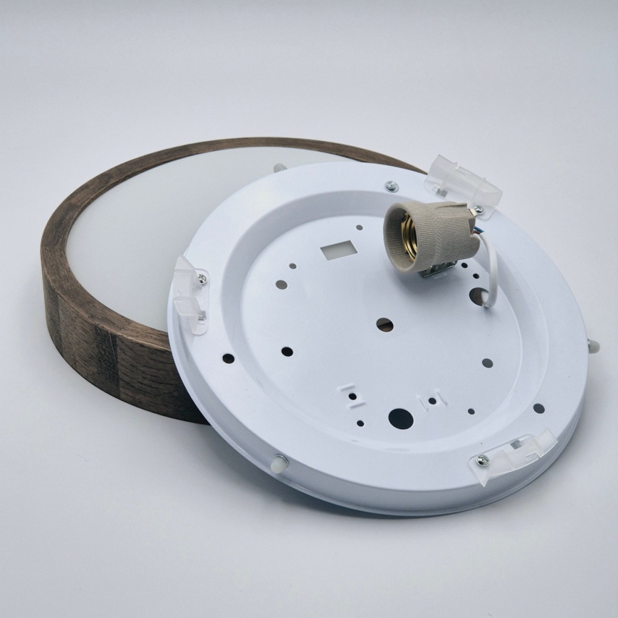 Brilagi - Plafoniera LED CARVALHO SLIM 1xE27/15W/230V rovere/noce Ø 27 cm