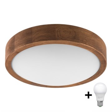 Brilagi - Plafoniera LED CARVALHO SLIM 1xE27/60W/230V quercia ciliegio diametro 27 cm