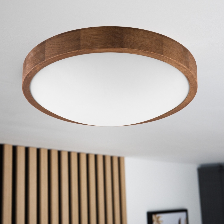 Brilagi - Plafoniera LED CARVALHO SLIM 2xE27/15W/230V rovere/ciliegio Ø 37 cm