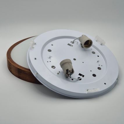 Brilagi - Plafoniera LED CARVALHO SLIM 2xE27/15W/230V rovere/ciliegio Ø 37 cm