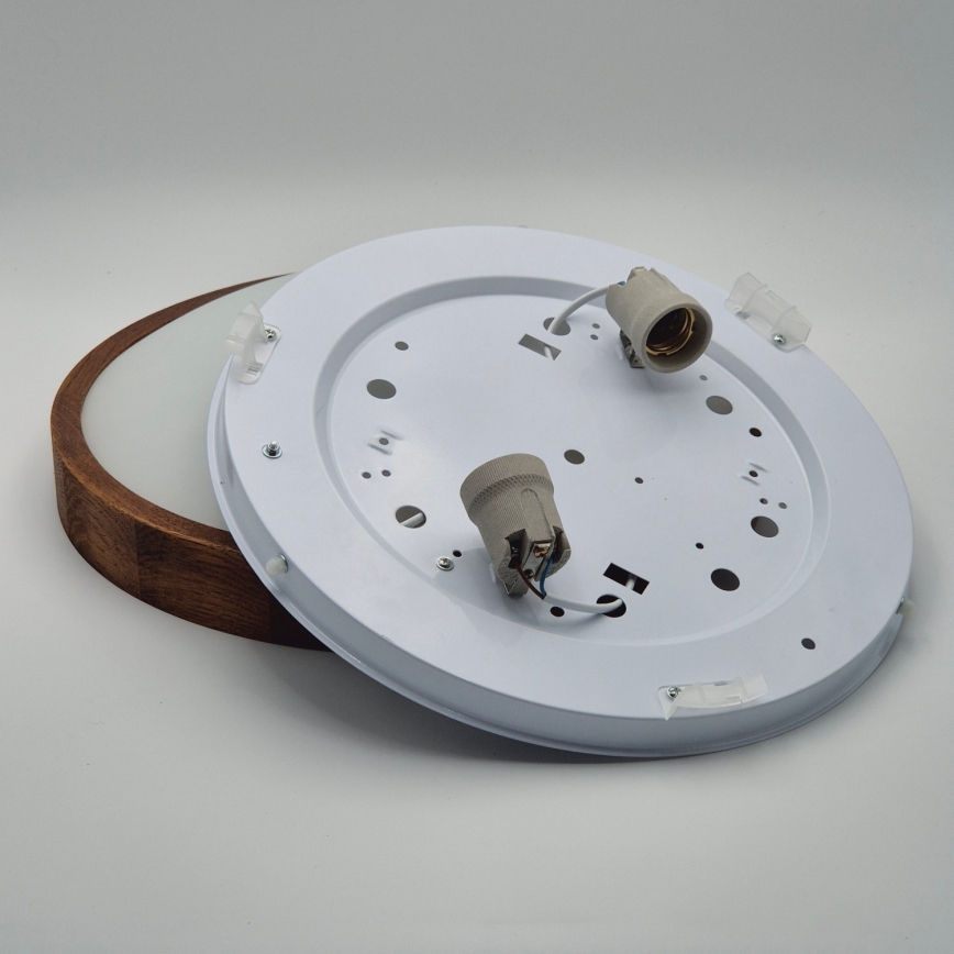 Brilagi - Plafoniera LED CARVALHO SLIM 2xE27/15W/230V rovere/ciliegio Ø 37 cm
