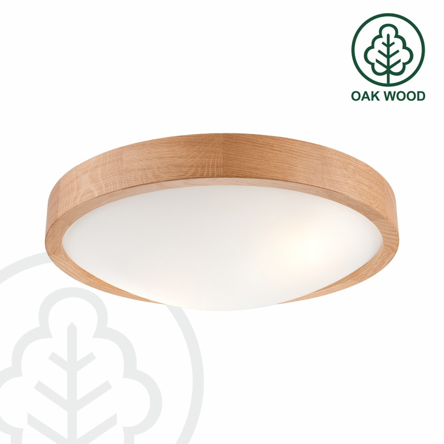 Brilagi - Plafoniera LED CARVALHO SLIM 2xE27/15W/230V rovere diam. 37 cm