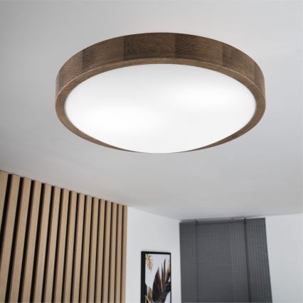 BRILAGI - Plafoniera LED CARVALHO SLIM 2xE27/15W/230V rovere/noce Ø 37 cm