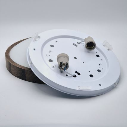 BRILAGI - Plafoniera LED CARVALHO SLIM 2xE27/15W/230V rovere/noce Ø 37 cm