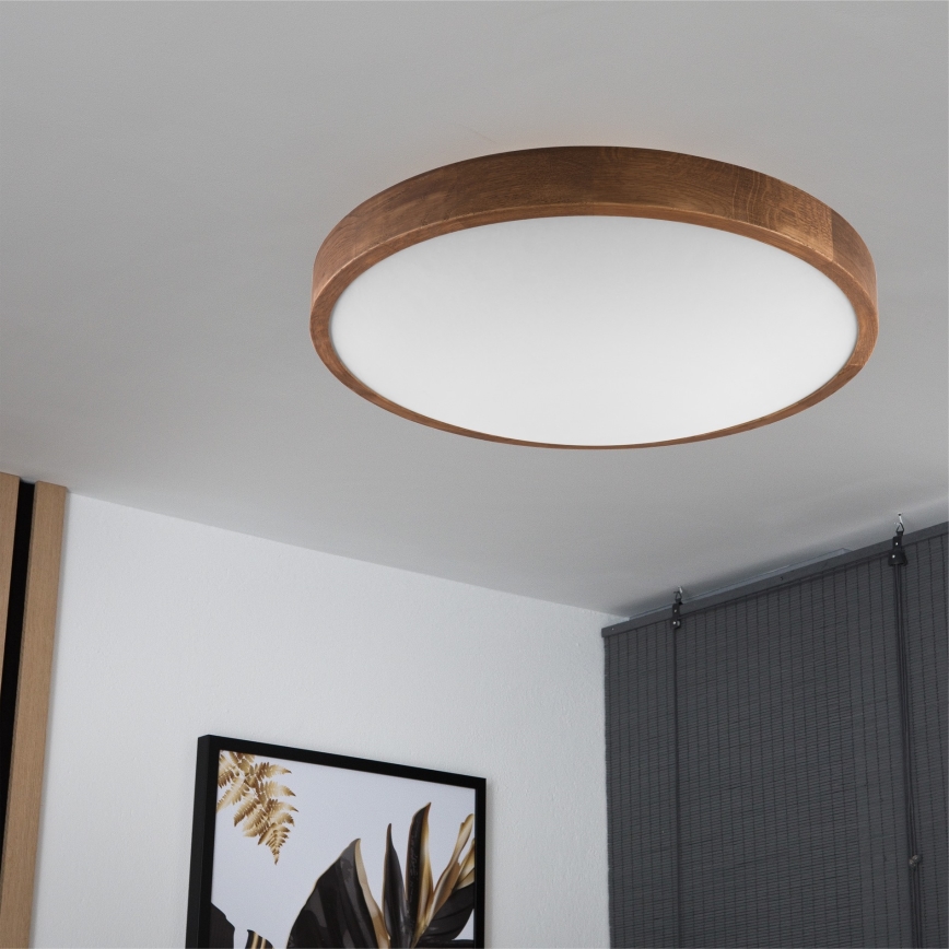 Brilagi - Plafoniera LED CARVALHO SLIM 3xE27/15W/230V, finitura rovere-ciliegio, Ø 47 cm