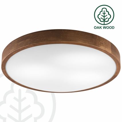 Brilagi - Plafoniera LED CARVALHO SLIM 3xE27/15W/230V, finitura rovere-ciliegio, Ø 47 cm